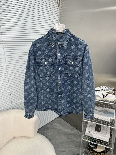 ドルチェ&ガッバーナ シャツ 偽物 オールオーバー DGロゴプリント デニムシャツ 
