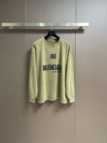 バレンシアガ Tシャツ 偽物 カジュアル ロゴ入り 長袖Tシャツ コットン グリーン