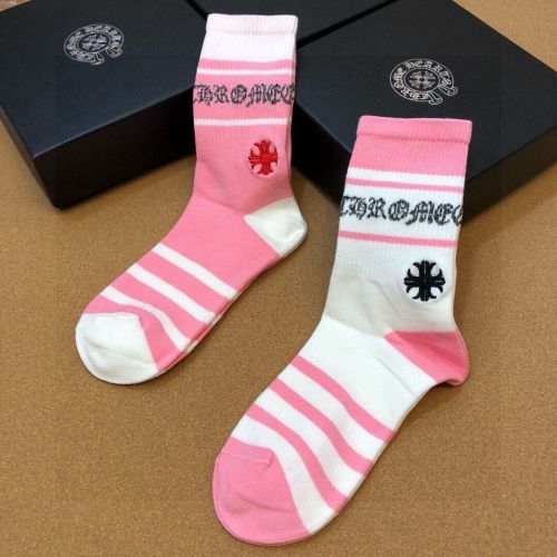 目を引く 2足セット ソックス 配色 クロムハーツ 靴下 偽物 カジュアル
