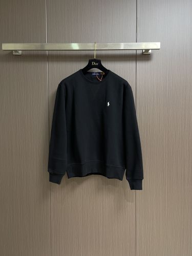 カジュアル コットン 裏起毛 スウェットシャツ ラルフローレン Tシャツ 偽物 ブラック