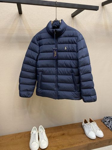 上品 洗練された ダウンブルゾン ラルフローレン ダウンジャケット 偽物 ネイビー