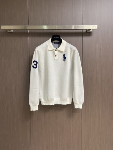 カジュアル コットンピケ 長袖ポロシャツ ラルフローレン Tシャツ 偽物 ホワイト