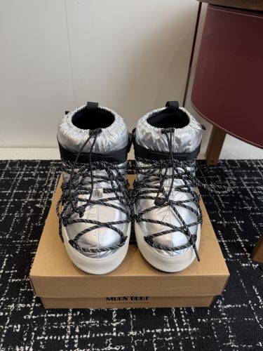 MONCLER × MOON BOOT スノーブーツ モンクレール ブーツ スーパーコピー シルバー