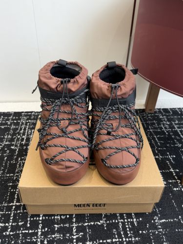 MONCLER × MOON BOOT スノーブーツ モンクレール ブーツ スーパーコピー ブラウン