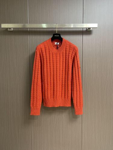 上品 シンプル クルーネック プルオーバー モンクレール セーター 偽物 オレンジ