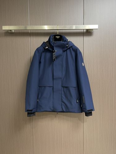 洗練された カジュアル フード付き モンクレール ダウンジャケット 偽物 ネイビー
