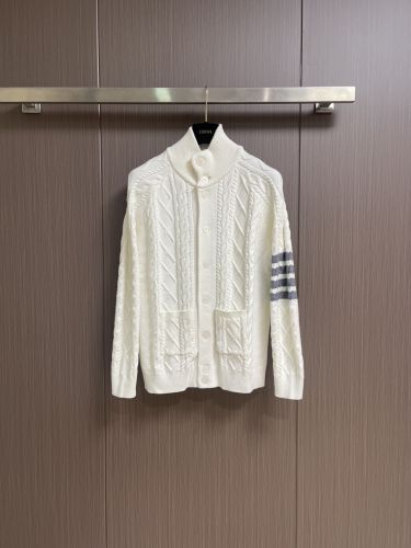 4BAR  ケーブルニット スタンドカラー カーディガン トムブラウン ニット 偽物 ホワイト