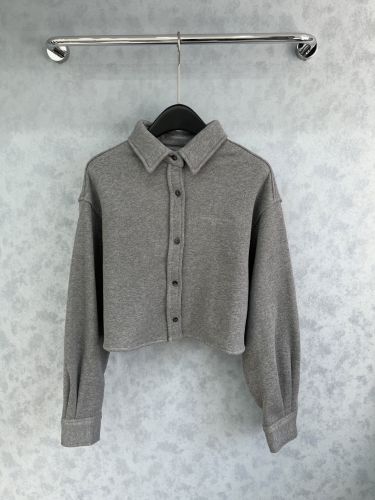 クロップド コットン シャツジャケット アレキサンダーワング シャツ コピー グレー