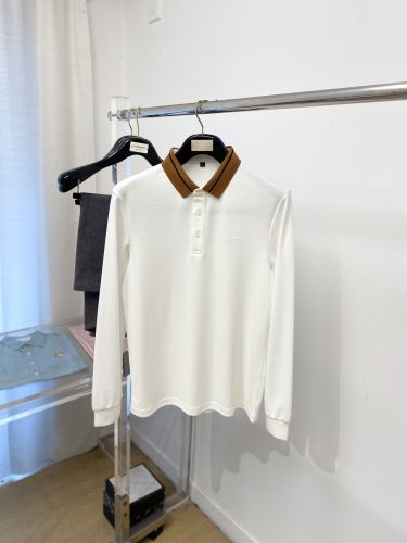 エルメネジルド・ゼニア Tシャツ 偽物 洗練された ロゴ入り 長袖 ポロシャツ ホワイト