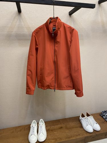 シンプル 洗練された ブルゾン エルメネジルド・ゼニア ジャケット 偽物 オレンジ