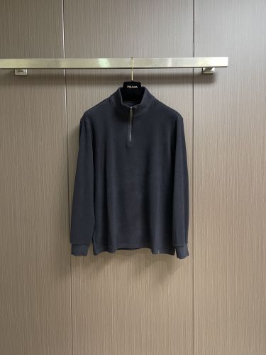 大人 洗練された ハーフジップトップス エルメネジルド・ゼニア Tシャツ 偽物 ブラック