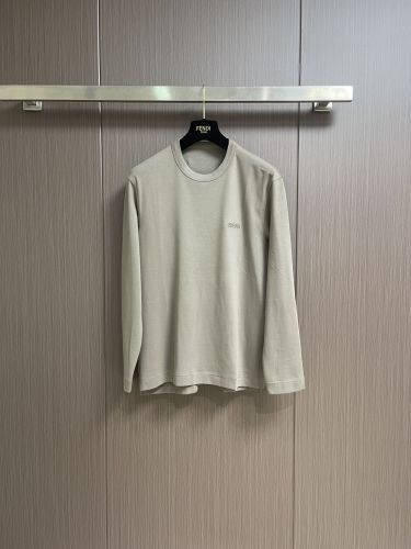 ベーシック ロゴ刺繍 長袖Tシャツ エルメネジルド・ゼニア Tシャツ 偽物