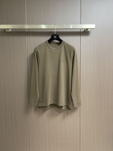 ベーシック エルメネジルド・ゼニア Tシャツ 偽物 ロゴ刺繍 長袖Tシャツ ホワイト