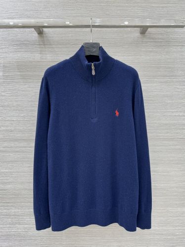 ハーフジップ プルオーバー ラルフローレン セーター 偽物 ウール＆カシミヤ ブルー