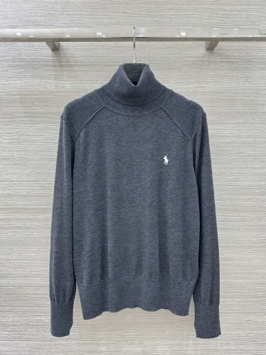 上品 洗練された タートルネック プルオーバー ラルフローレン セーター 偽物 ウール グレー