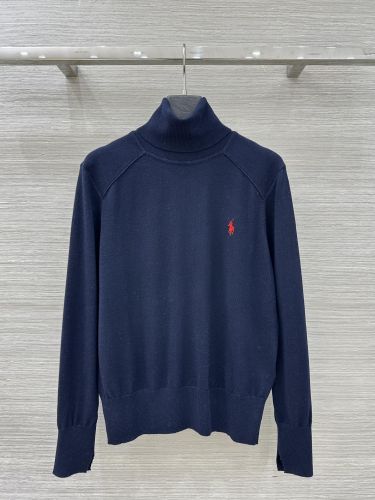 ラルフローレン セーター 偽物 上品 洗練された ウール タートルネック プルオーバー ネイビー