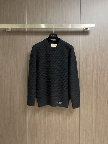 GUCCI ロゴ刺繍 クルーネックニット グッチ セーター コピー ブラック