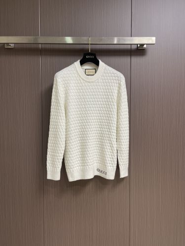 GUCCI ロゴ刺繍 クルーネックニット グッチ セーター コピー ホワイト