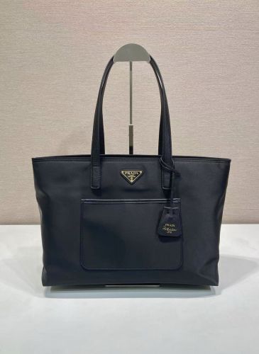 プラダ Re-Edition 1978 ミディアム Re-Nylon xサフィアーノレザー トートバッグ スーパーコピー ブラック