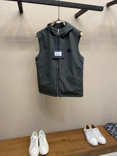 カジュアル リバーシブル フーデッドベスト プラダ ジャケット コピー 