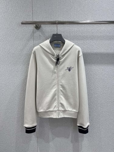 カジュアル コットン ジップアップパーカー プラダ パーカー 偽物 プルオーバー