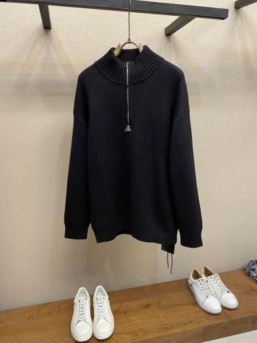 ハーフジップ スカル ニット マスターマインド・ジャパン セーター 偽物 ブラック