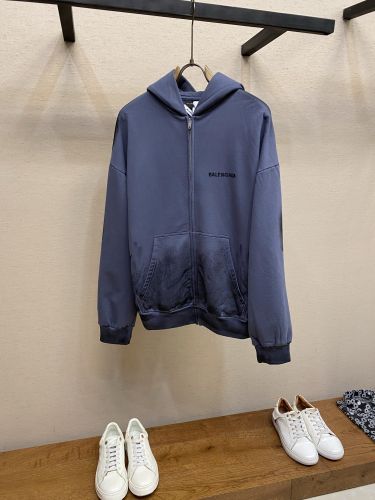 ロゴ ジップアップ フーディー フェード加工 バレンシアガ パーカー 偽物 