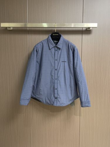 ロゴ刺繍チェック柄 長袖シャツ バレンシアガ シャツ 偽物 ジャケット