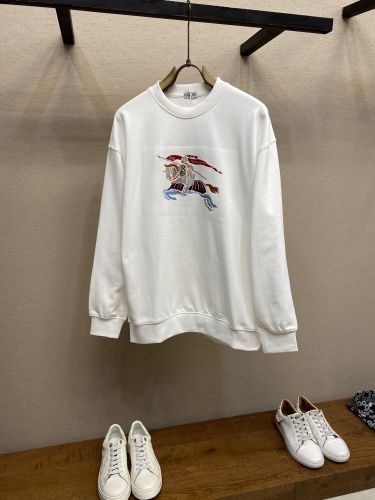 EKD​ コットン スウェットシャツ バーバリー Tシャツ 偽物 クルーネック ホワイト