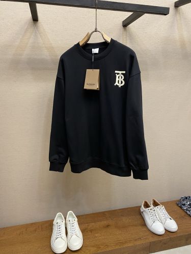 カジュアル TBロゴ コットン スウェットシャツ バーバリー Tシャツ 偽物 ブラック