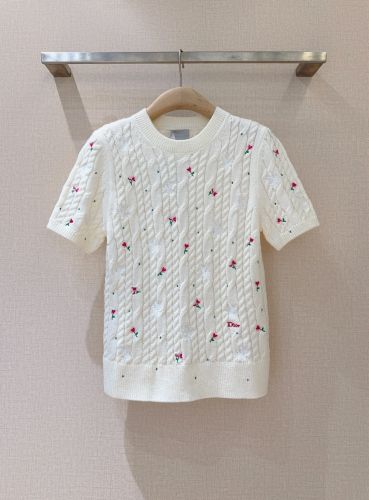 Dioramour エンブロイダリー ショートスリーブ セーター クリスチャン・ディオール コピー 