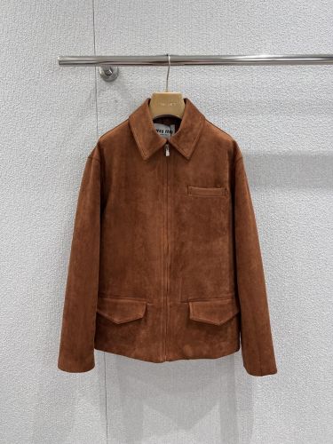 洗練された カジュアル ブルゾン ミュウミュウ ジャケット コピー ブラウン