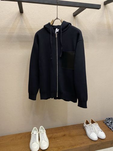 洗練された コットン ジップアップパーカー ロエベ ニット スーパーコピー