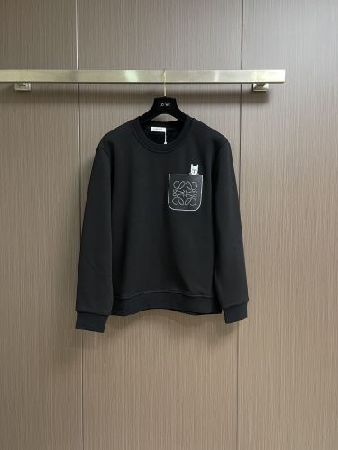 コットン クルーネック スウェットシャツ ロエベ Tシャツ 偽物 アナグラム ブラック