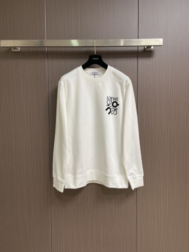 カジュアル ロゴ スウェットシャツ ロエベ Tシャツ 偽物 クルーネック ホワイト