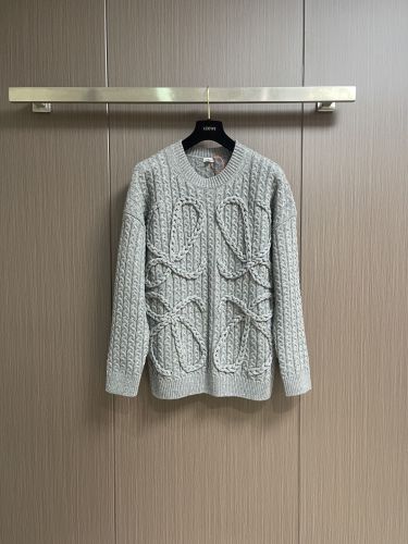 アナグラム ケーブル編み ニット ロエベ セーター 偽物 クルーネック グレー