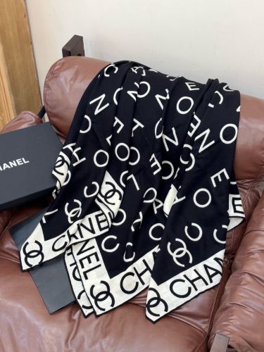 シャネル スカーフ コピー シルク＆カシミヤ ロゴ ストール 135cm