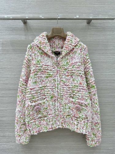 ショールカラー ジップアップ カーディガン シャネル ニット コピー レディース