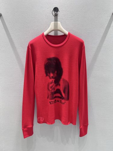 カジュアル プリント トップス クロムハーツ Tシャツ 偽物 コットン レッド