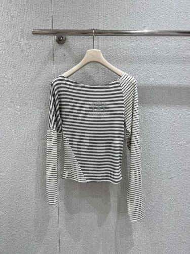 カジュアル ボーダー ボートネック 長袖Tシャツ クロムハーツ Tシャツ 偽物