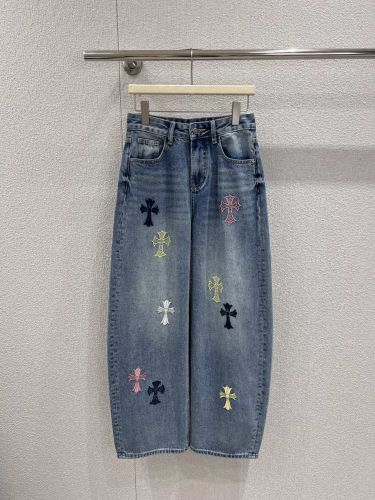 クロスモチーフ デニムパンツ クロムハーツ ジーンズ 偽物 合わせやすい