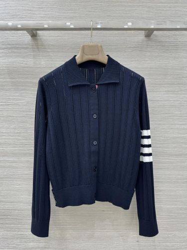 ウール＆シルク ポロカラー カーディガン トムブラウン ニット スーパーコピー ネイビー