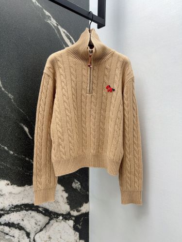 大人可愛い ハーフジップ ケーブルニット ラルフローレン セーター 偽物 キャメル