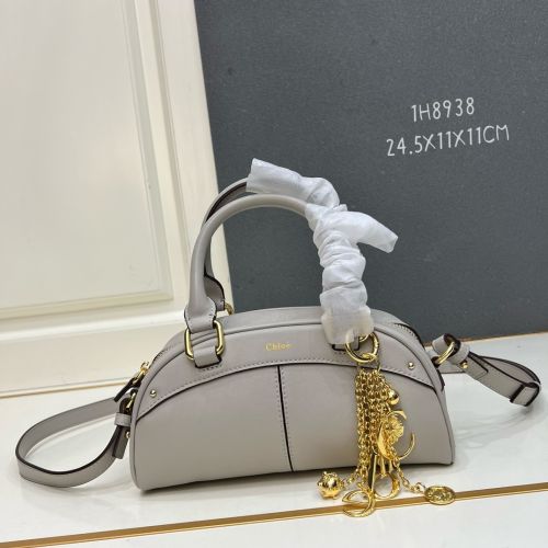 CHLOÉスモールボウリングバッグ クロエ バッグ スーパーコピー グレー