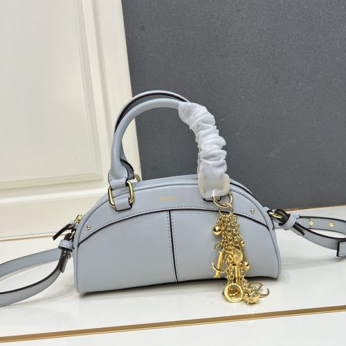 シンプル CHLOÉスモールボウリングバッグ クロエ バッグ スーパーコピー ライトブルー