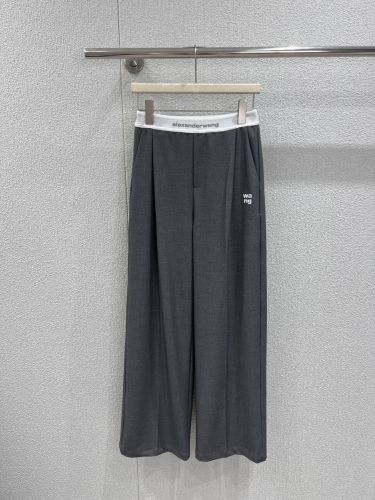 人気 ロゴ センタープレス トラウザーズ アレキサンダーワング パンツ 偽物 グレー