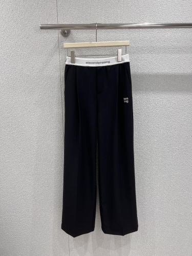 人気 ロゴ センタープレス トラウザーズ アレキサンダーワング パンツ 偽物 ブラック