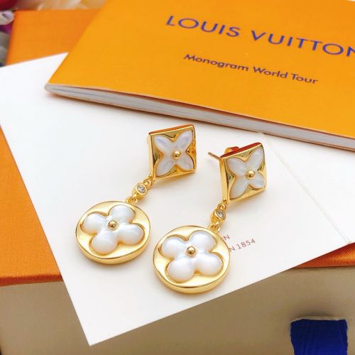 LV モノグラム・フラワー マザーオブパール ドロップピアス ルイ・ヴィトン イヤリング 偽物