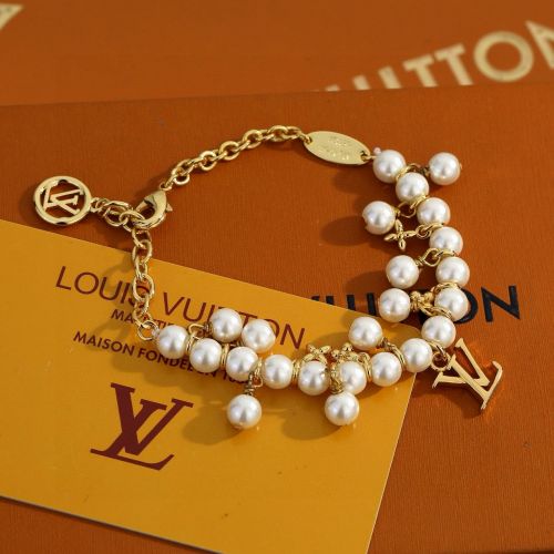 エレガント LV モノグラム・フラワー パール ブレスレット ルイ・ヴィトン 偽物