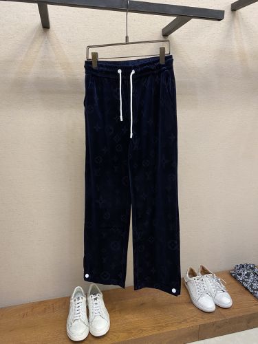 モノグラム ベロア ロングパンツ ルイ・ヴィトン パンツ コピー ネイビー